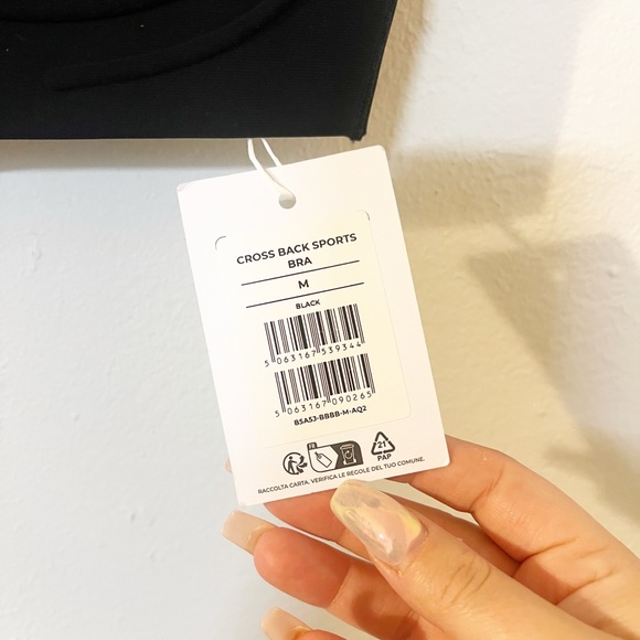 Gymshark cross back black womens adjustable strap sports bra new - Picture 5 of 12